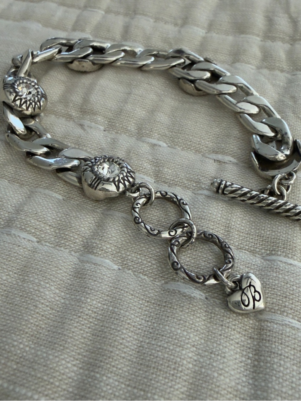 Brighton Bracelet Fortino Cuban flat link silver plated Swarovski crystal - Picture 5 of 8